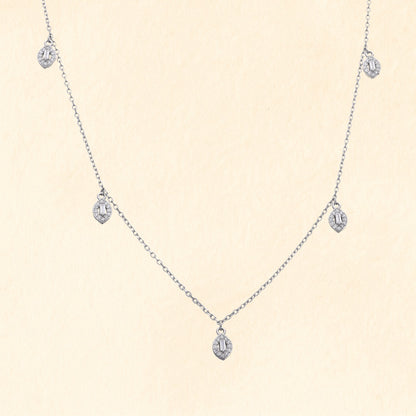 Drop Charm Silver Necklace