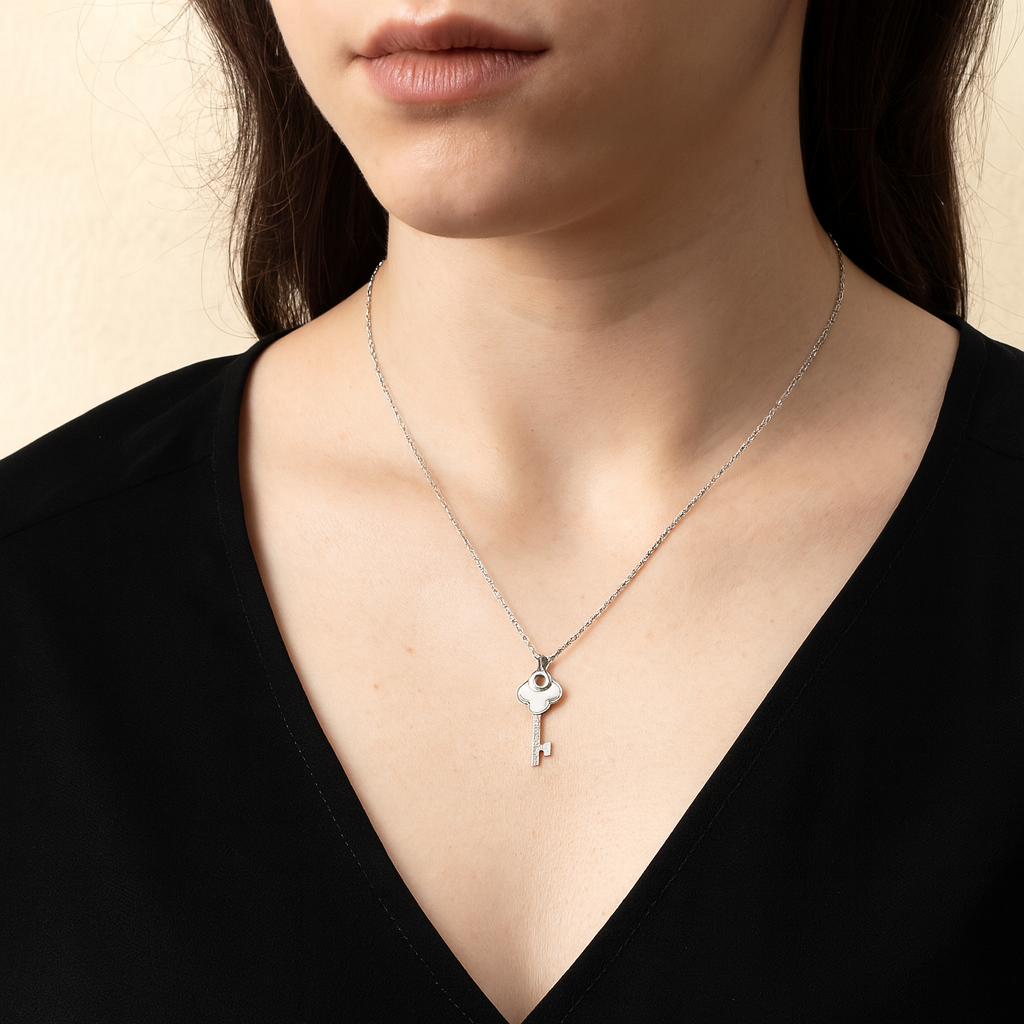 Key Charm Silver Pendant