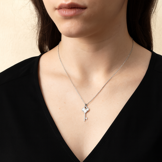 Key Charm Silver Pendant