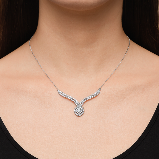 Sparkling Silver Pendant Necklace