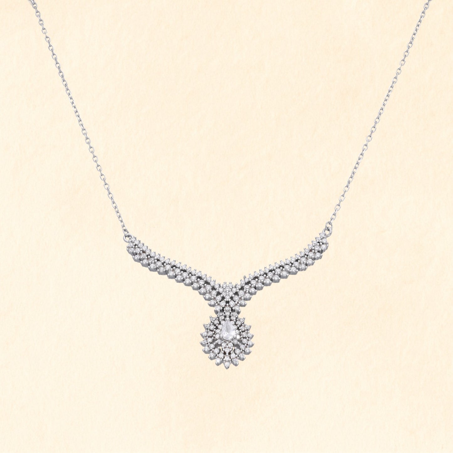 Sparkling Silver Pendant Necklace
