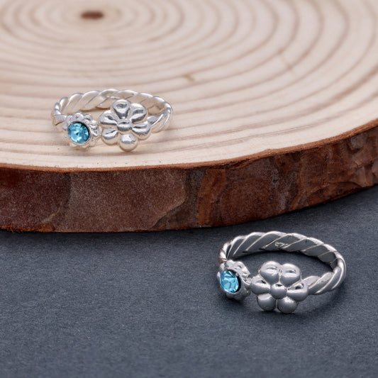 Blue Blossom Toe Ring