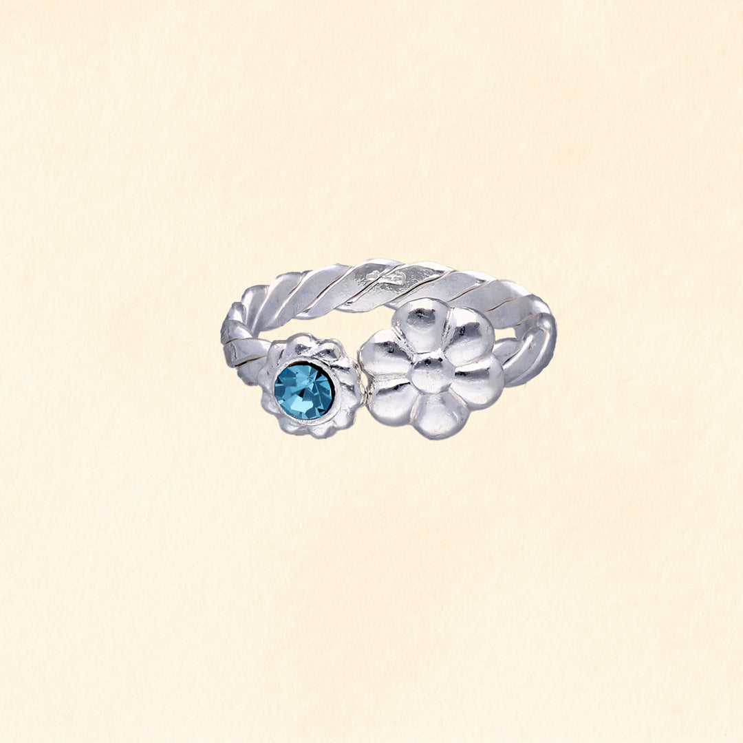Blue Blossom Toe Ring
