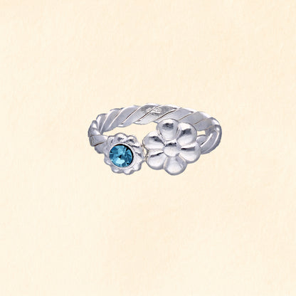 Blue Blossom Toe Ring