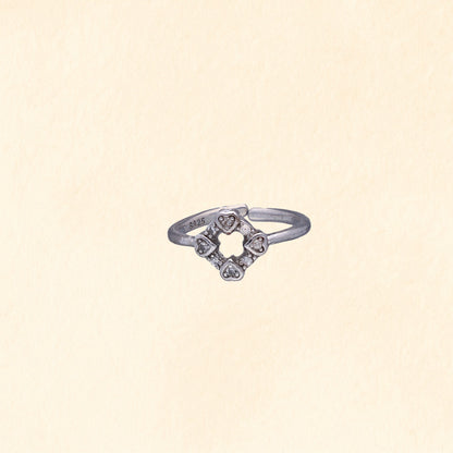 Heart Motif Silver Toe Ring