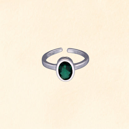 Green Oval Gem Toe Ring