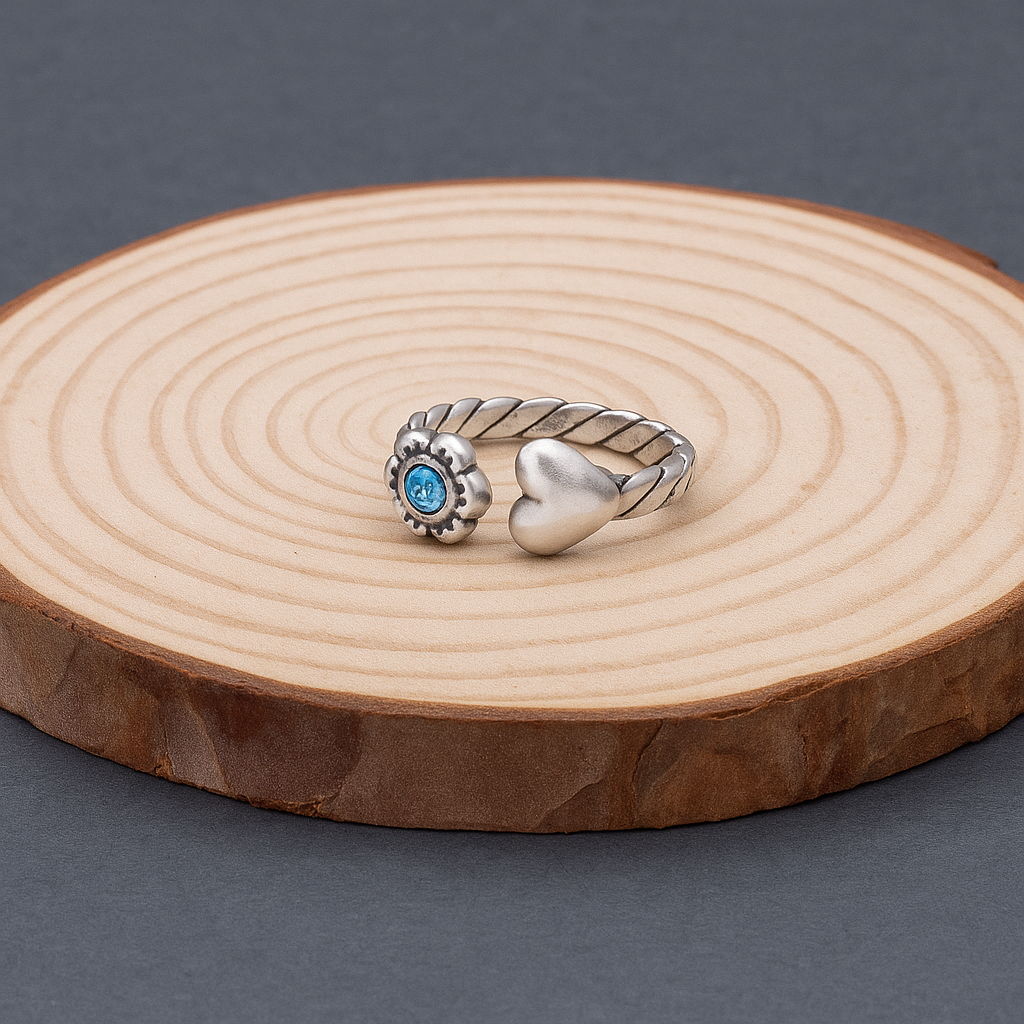 Heart and Flower Toe Ring