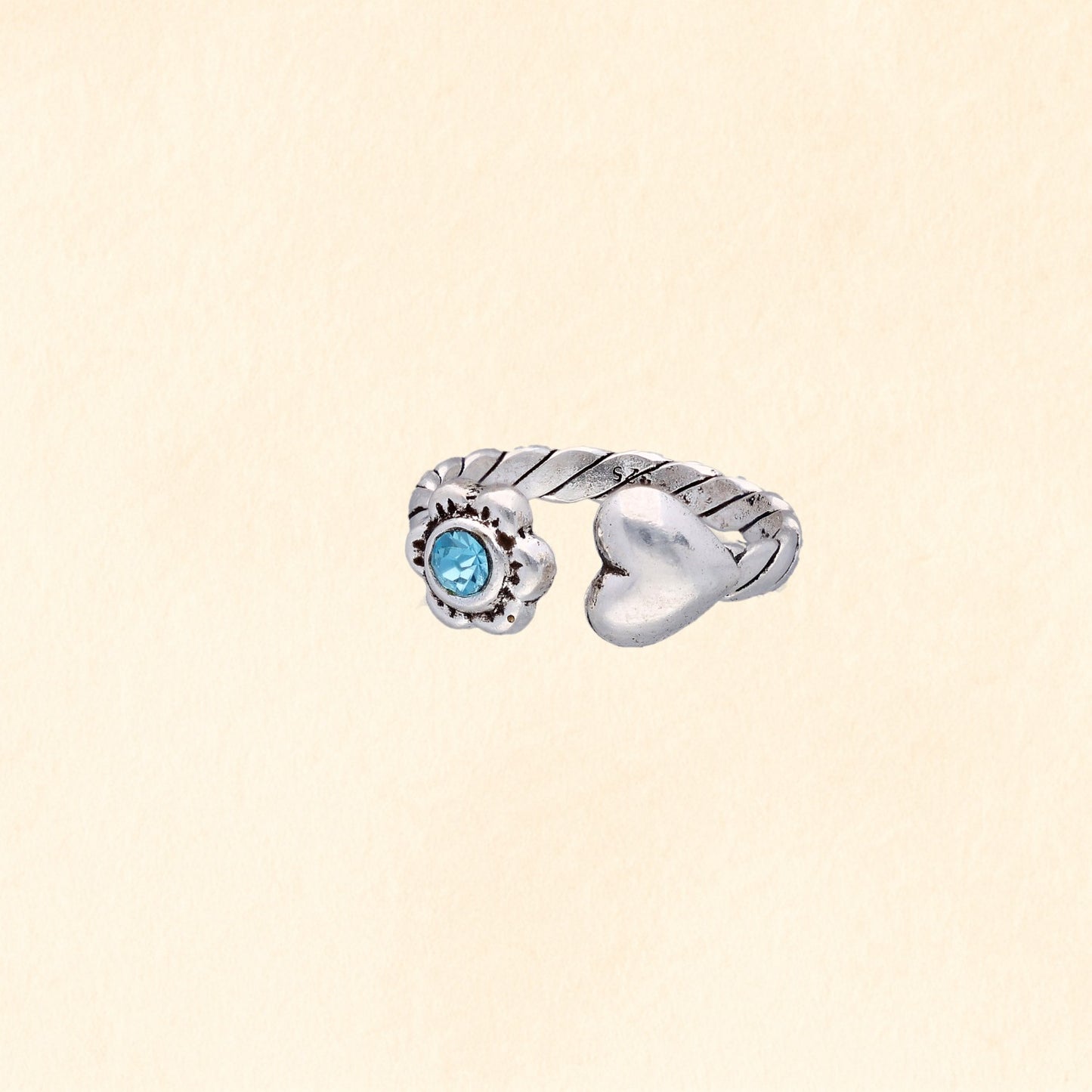 Heart and Flower Toe Ring