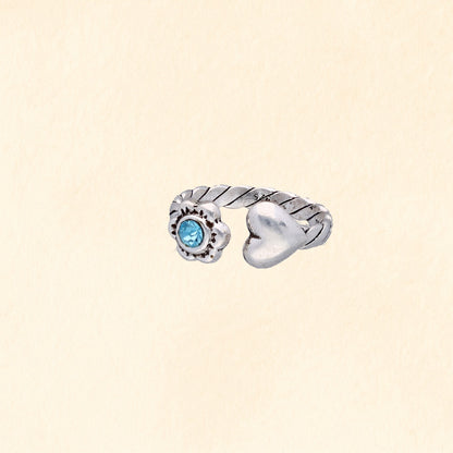 Heart and Flower Toe Ring