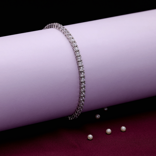 Rose Gold Stripe Enamel Bangle