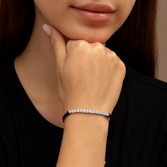 Rose Gold & Black Elastic Bracelet