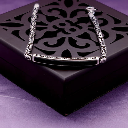Hammered Link Silver Bracelet
