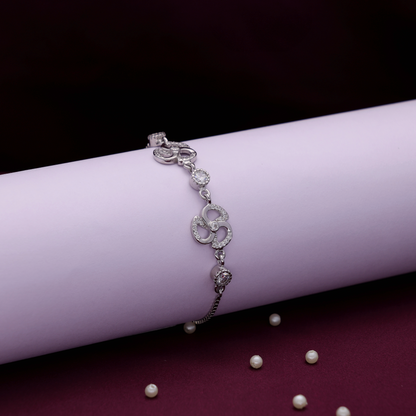 Wave Pattern CZ Designer Bracelet