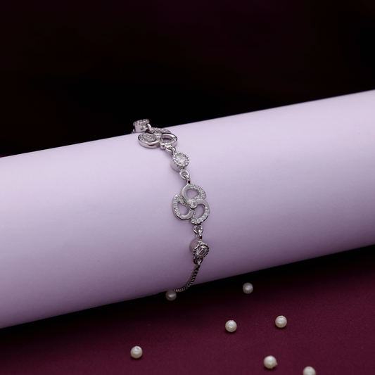 Wave Pattern CZ Designer Bracelet