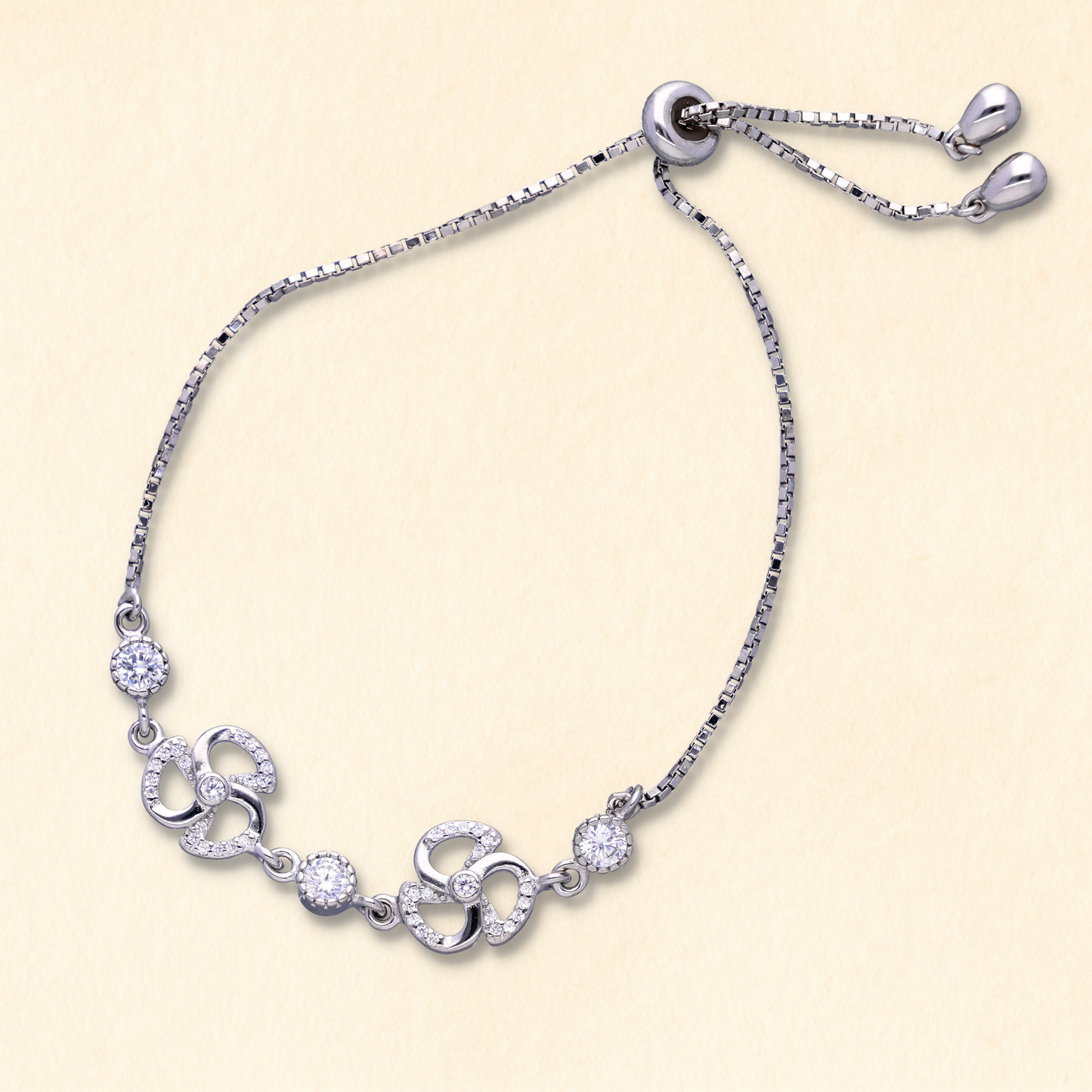 Wave Pattern CZ Designer Bracelet