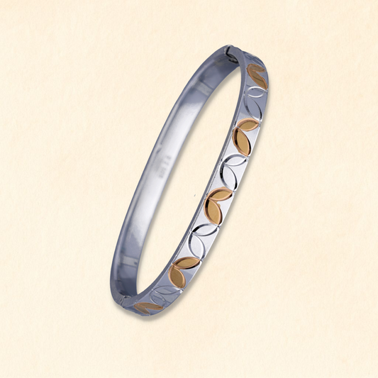 Dual-Tone Leaf Design Bracelet