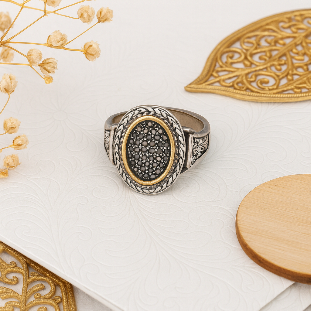 Antique Oval Shield Ring for Men