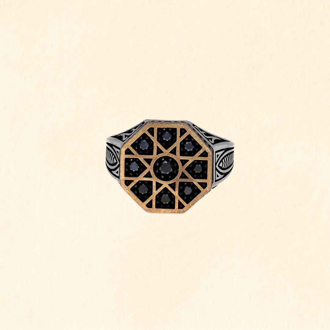 Octagon Star Shield Ring