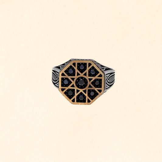 Octagon Star Shield Ring