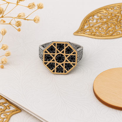 Octagon Star Shield Ring