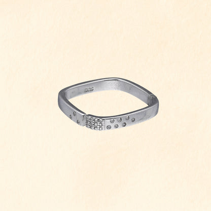Square Pavé Detail Ring