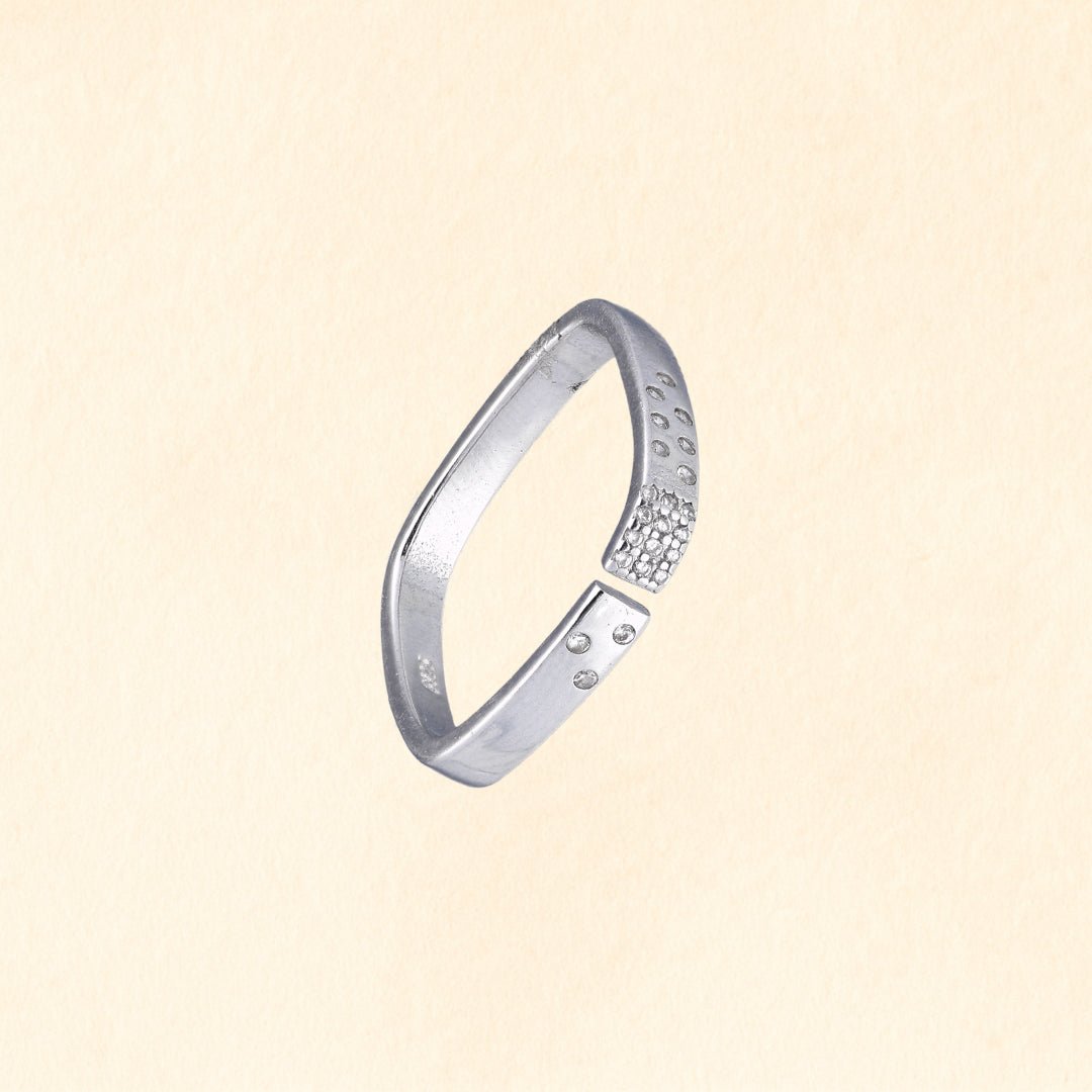 Square Pavé Detail Ring