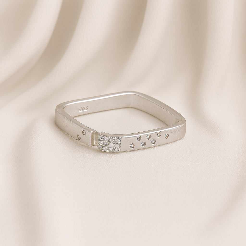 Square Pavé Detail Ring