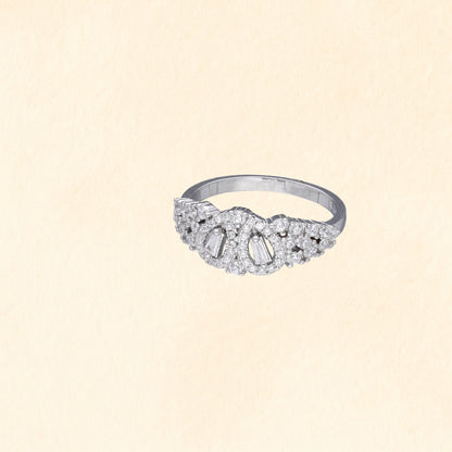 Silver Zircon Band Finger Ring