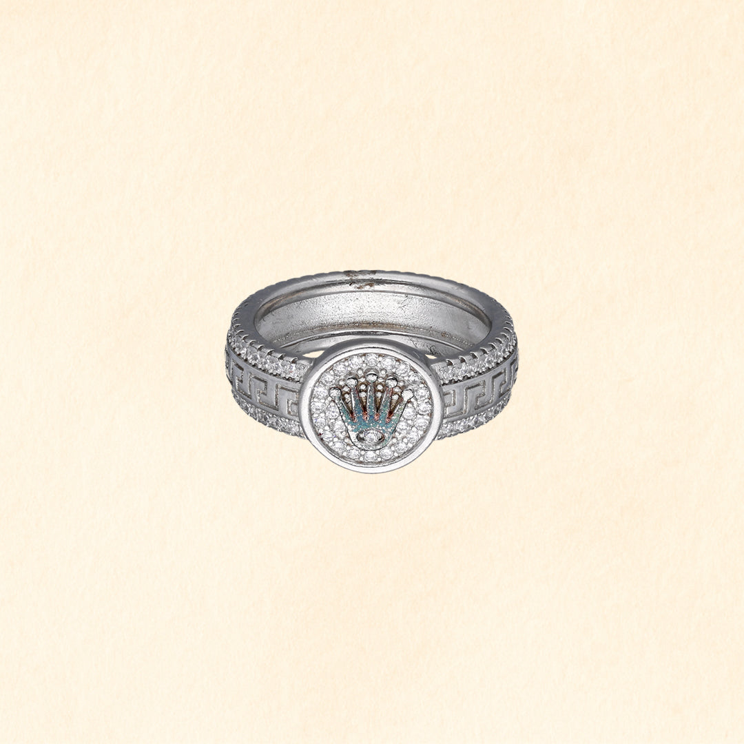 Crown Emblem Statement Ring