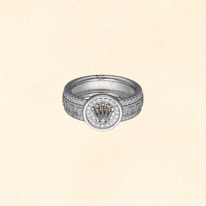 Crown Emblem Statement Ring