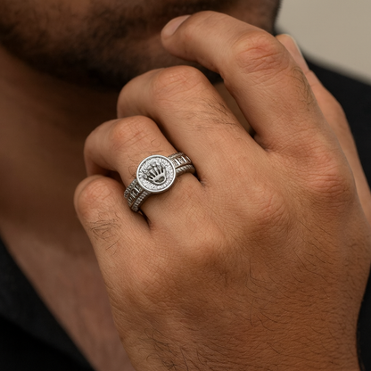 Crown Emblem Statement Ring