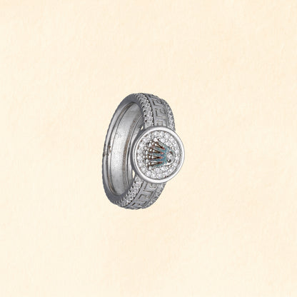 Crown Emblem Statement Ring