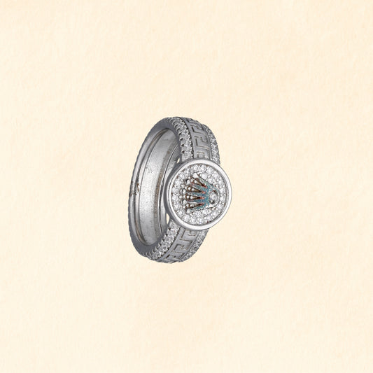 Crown Emblem Statement Ring