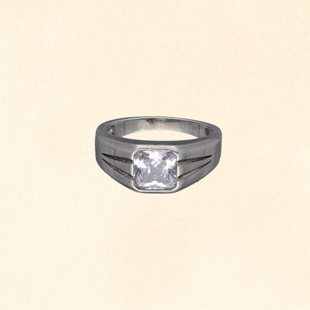 Square Solitaire Ring for Men