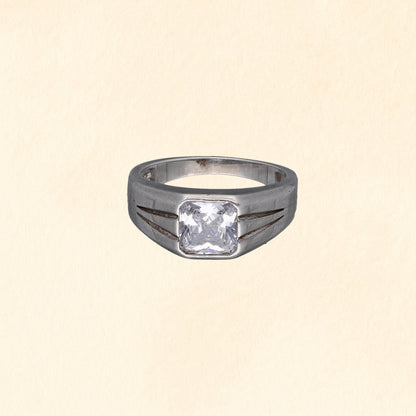 Square Solitaire Ring for Men