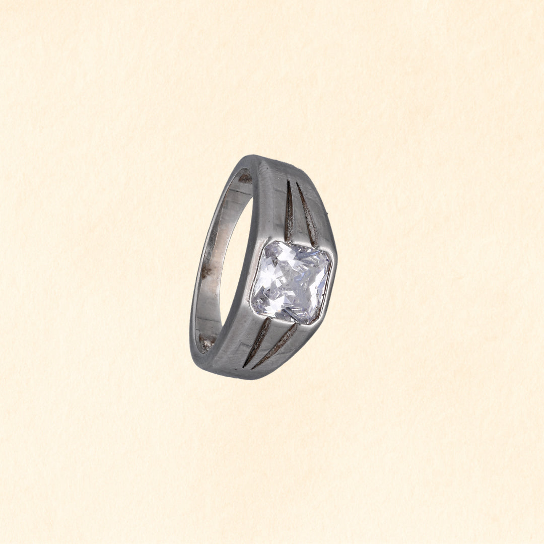 Square Solitaire Ring for Men