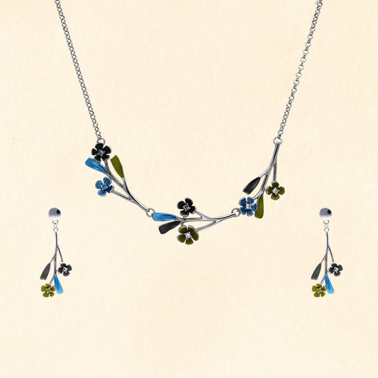 Enamel Bloom Necklace Set