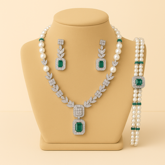 Pearl Emerald Set