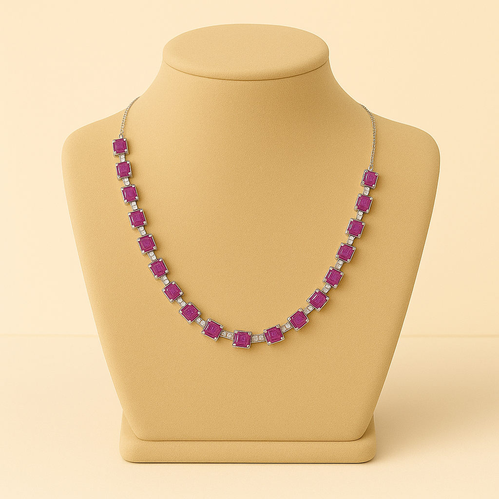 Silver Ruby Necklace