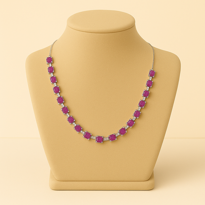 Silver Ruby Necklace