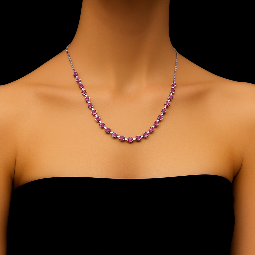 Silver Ruby Necklace