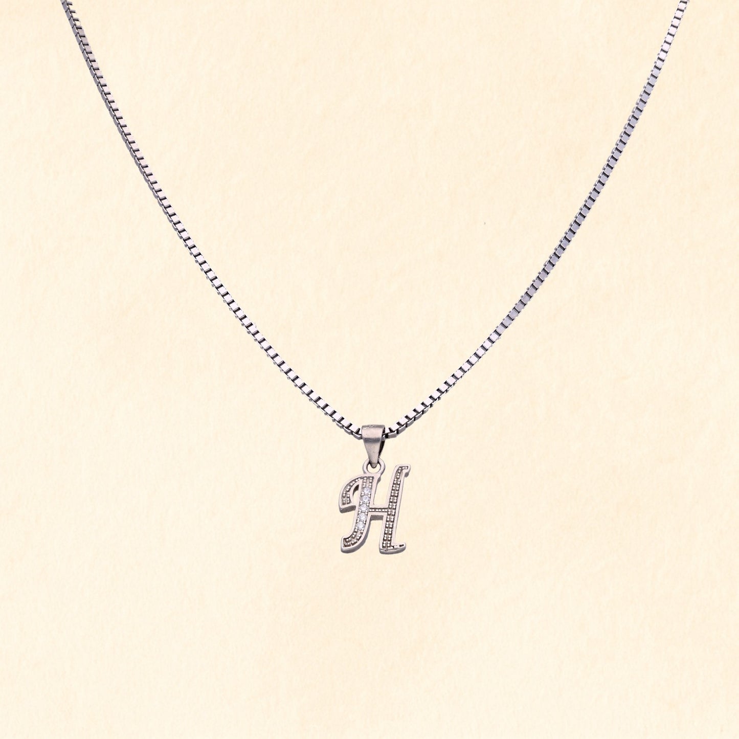 Alphabet "H" Pendant with Chain