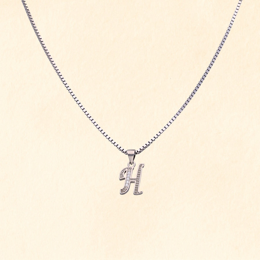 Alphabet "H" Pendant with Chain