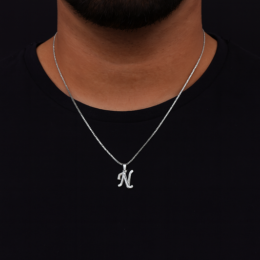 Alphabet "N" Pendant with Chain