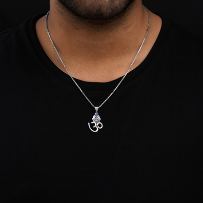 Om Pendant with Evil Eye Chain