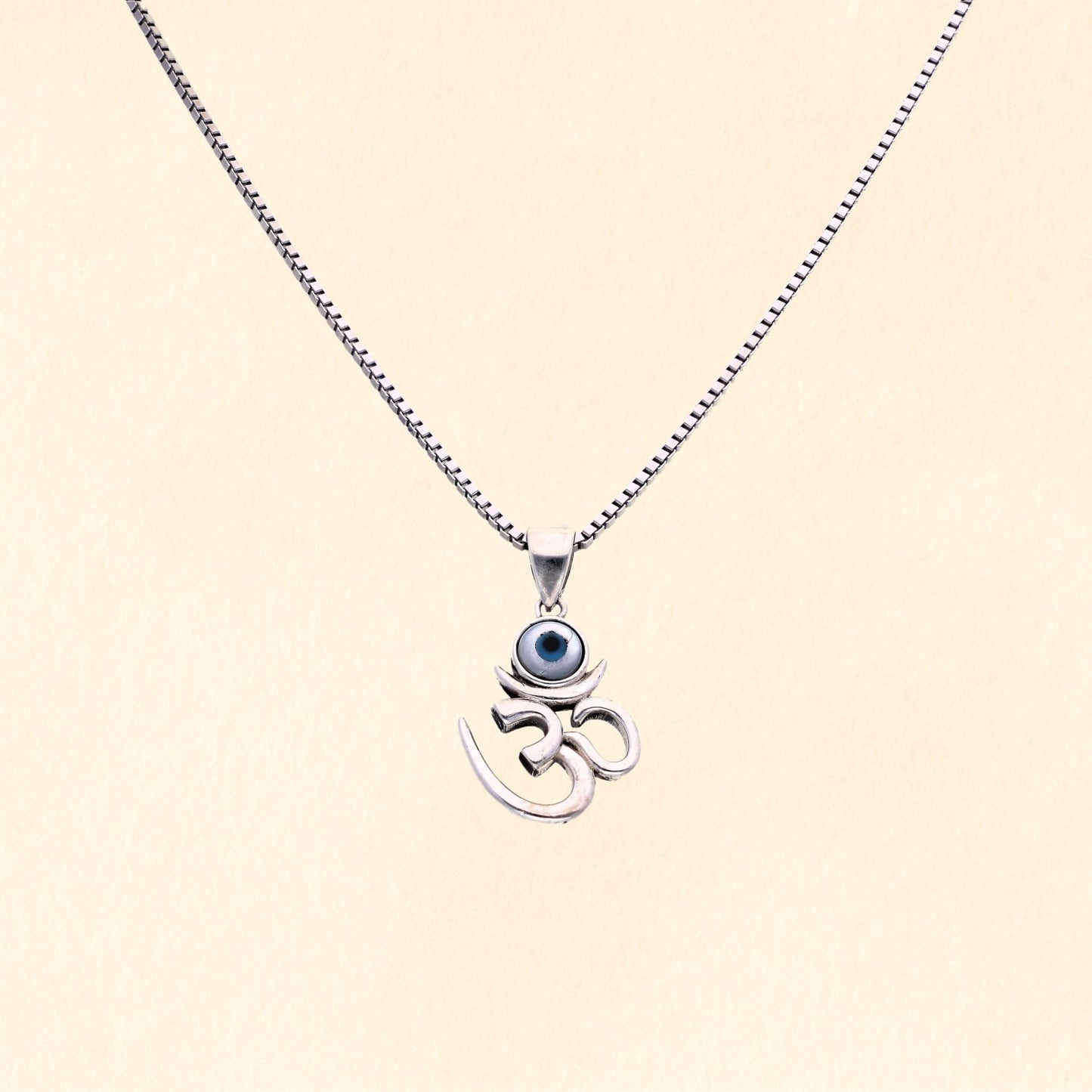 Om Pendant with Evil Eye Chain