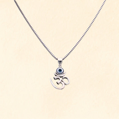 Om Pendant with Evil Eye Chain