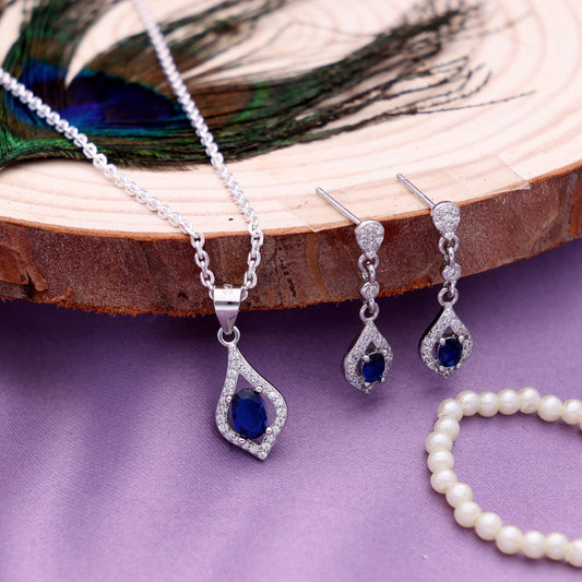 Blue Drop Pendant Set