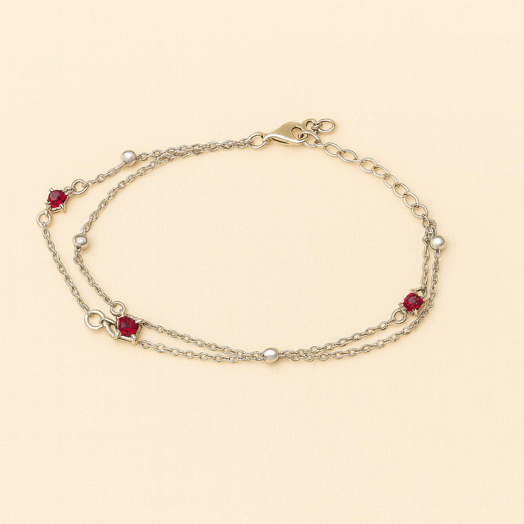 Double Layer Pink Charm Anklet
