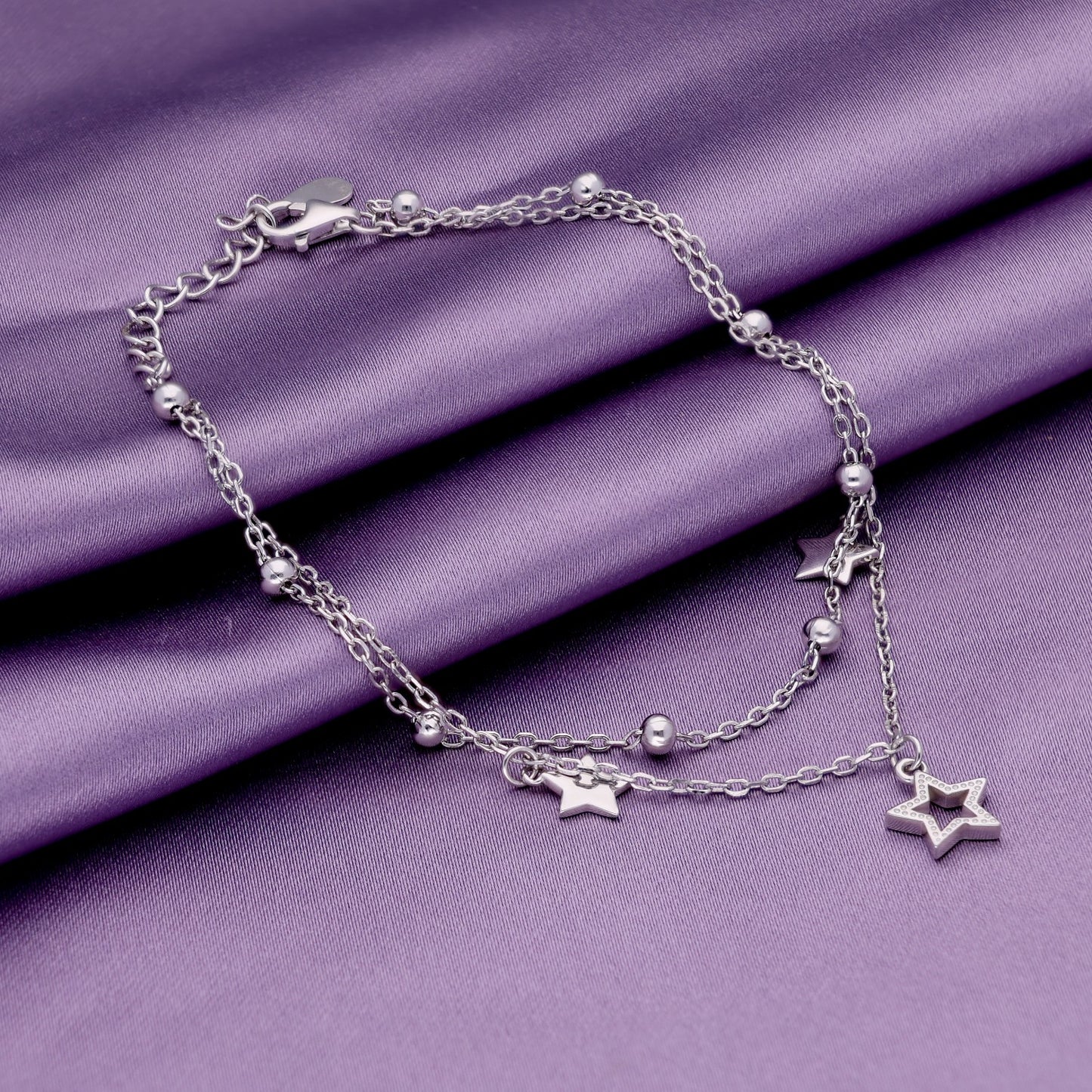 Star Charm Double Chain Anklet